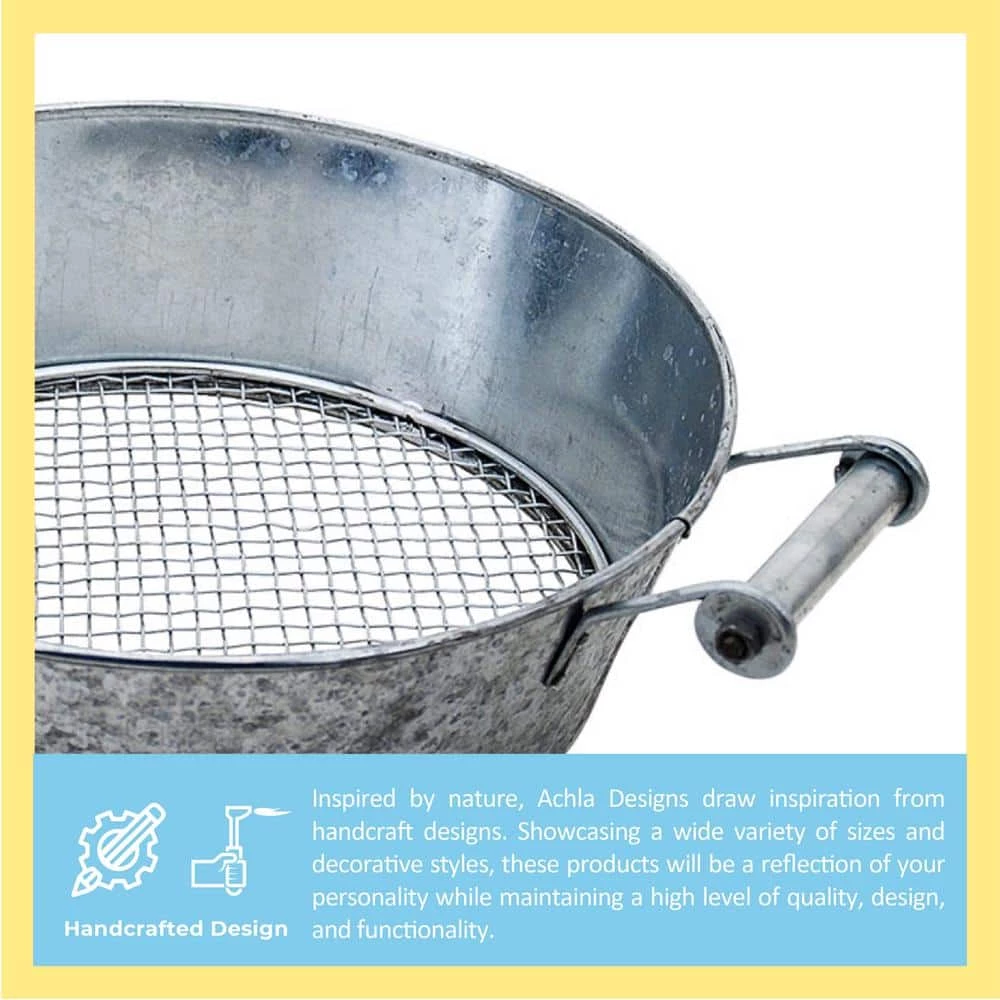 ACHLA DESIGNS 19 in. W 150 oz. Capacity Galvanized Steel Compost Sifter - Image 4
