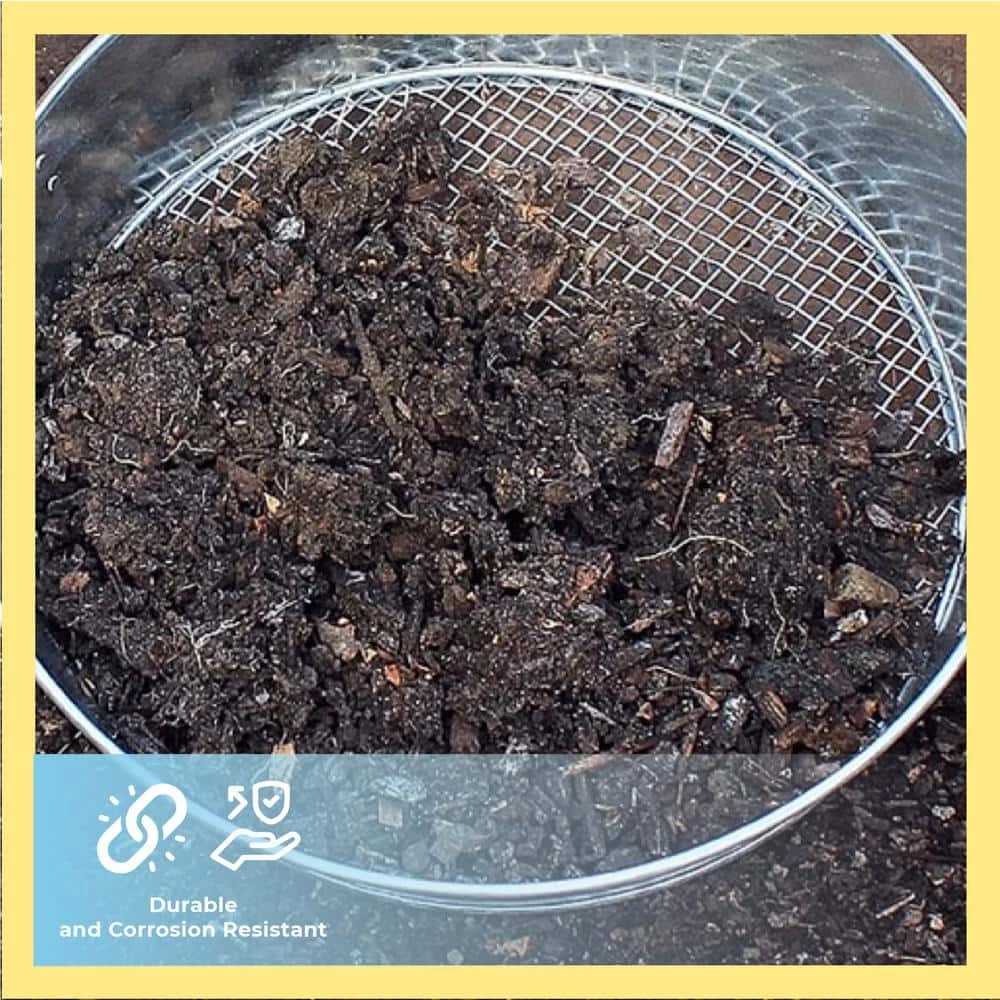 ACHLA DESIGNS 19 in. W 150 oz. Capacity Galvanized Steel Compost Sifter - Image 6