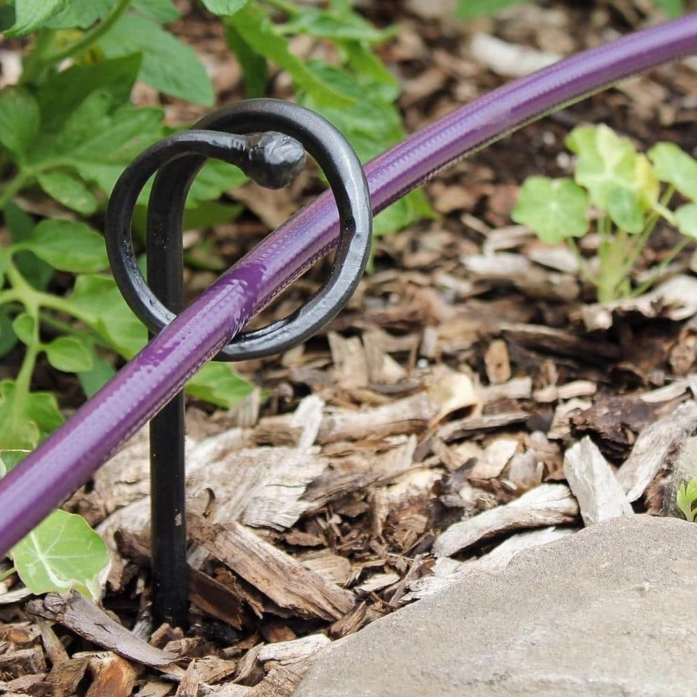 ACHLA DESIGNS 14 in. Tall Black Iron Hose Guide Guard w/Ball End Design (6-Pack) - Image 5