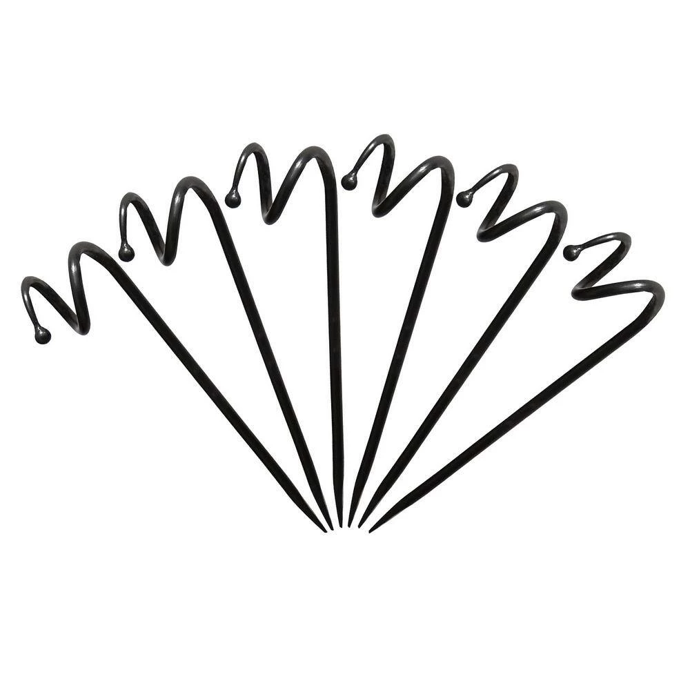 ACHLA DESIGNS 14 in. Tall Black Iron Hose Guide Guard w/Ball End Design (6-Pack) - Image 3