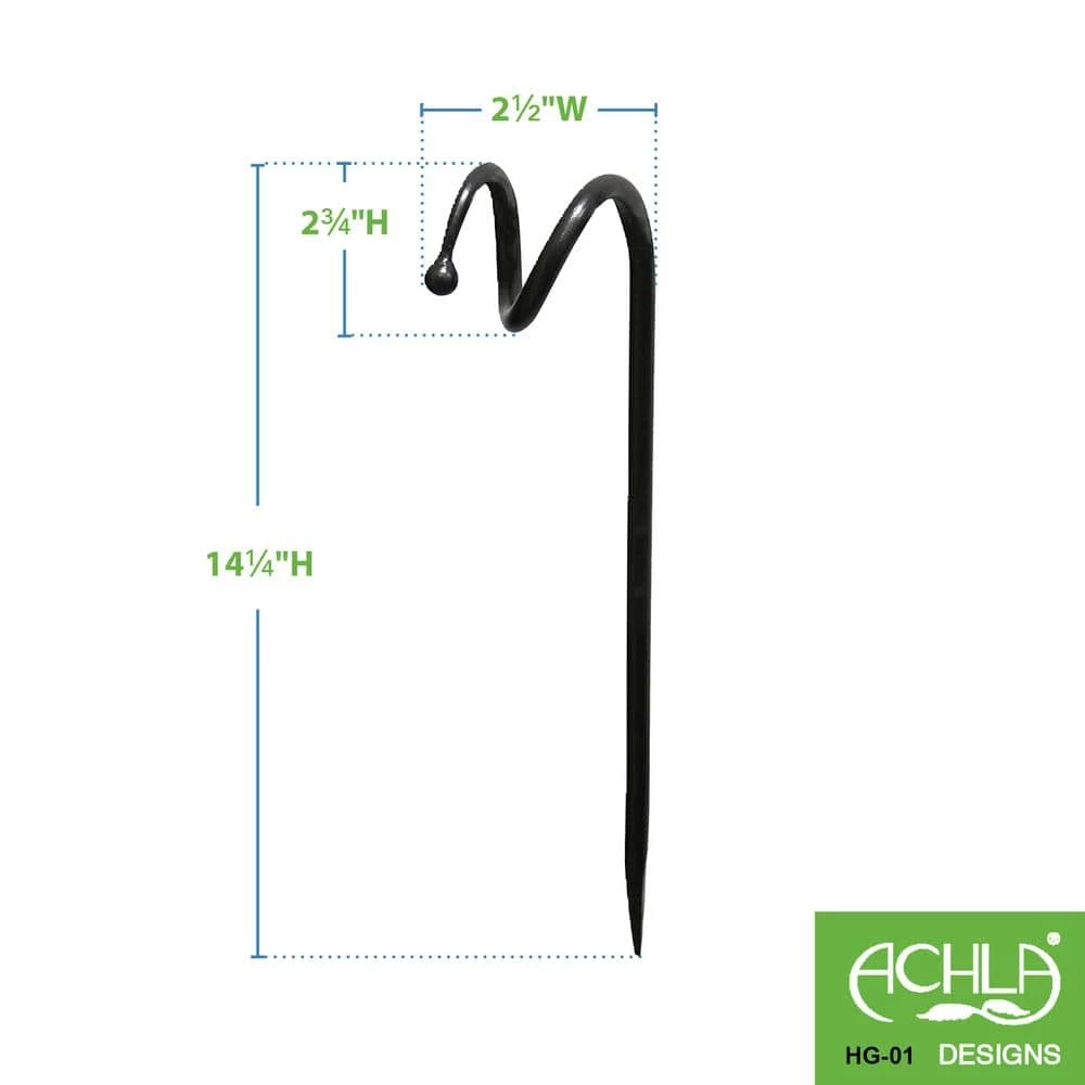 ACHLA DESIGNS 14 in. Tall Black Iron Hose Guide Guard w/Ball End Design (6-Pack) - Image 2