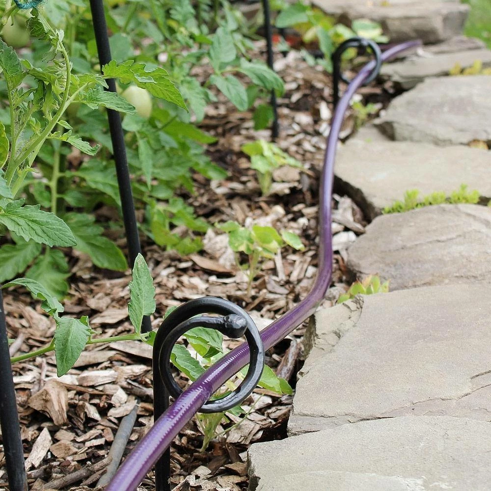 ACHLA DESIGNS 14 in. Tall Black Iron Hose Guide Guard w/Ball End Design (6-Pack) - Image 6