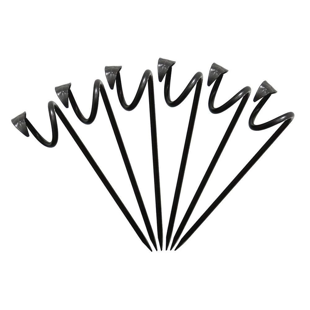 ACHLA DESIGNS 14 in. Tall Black Iron Hose Guide Guard w/Leaf End Design (6-Pack) - Image 3