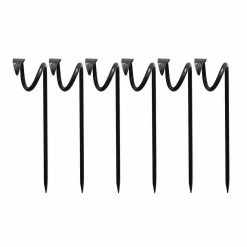 ACHLA DESIGNS 14 in. Tall Black Iron Hose Guide Guard w/Leaf End Design (6-Pack)