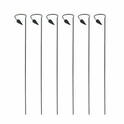 ACHLA DESIGNS 40 in. Tall Black Powder Coated Wrought Iron Garden Stakes for Plants (6-Pack)