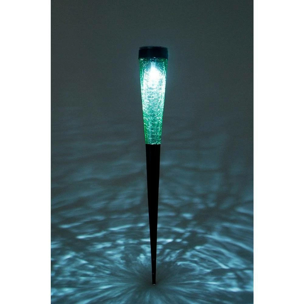 ACHLA DESIGNS 15.5 in. Tall Green Garden Stake Solar Sparkle Cones (3-Pack) - Image 2
