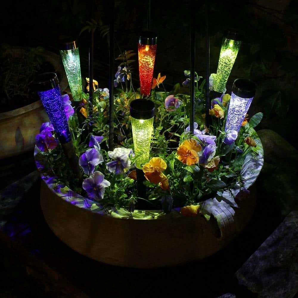 ACHLA DESIGNS 15.5 in. Tall Yellow Solar Sparkle Cones Decorative Stakes (3-Pack) - Image 4