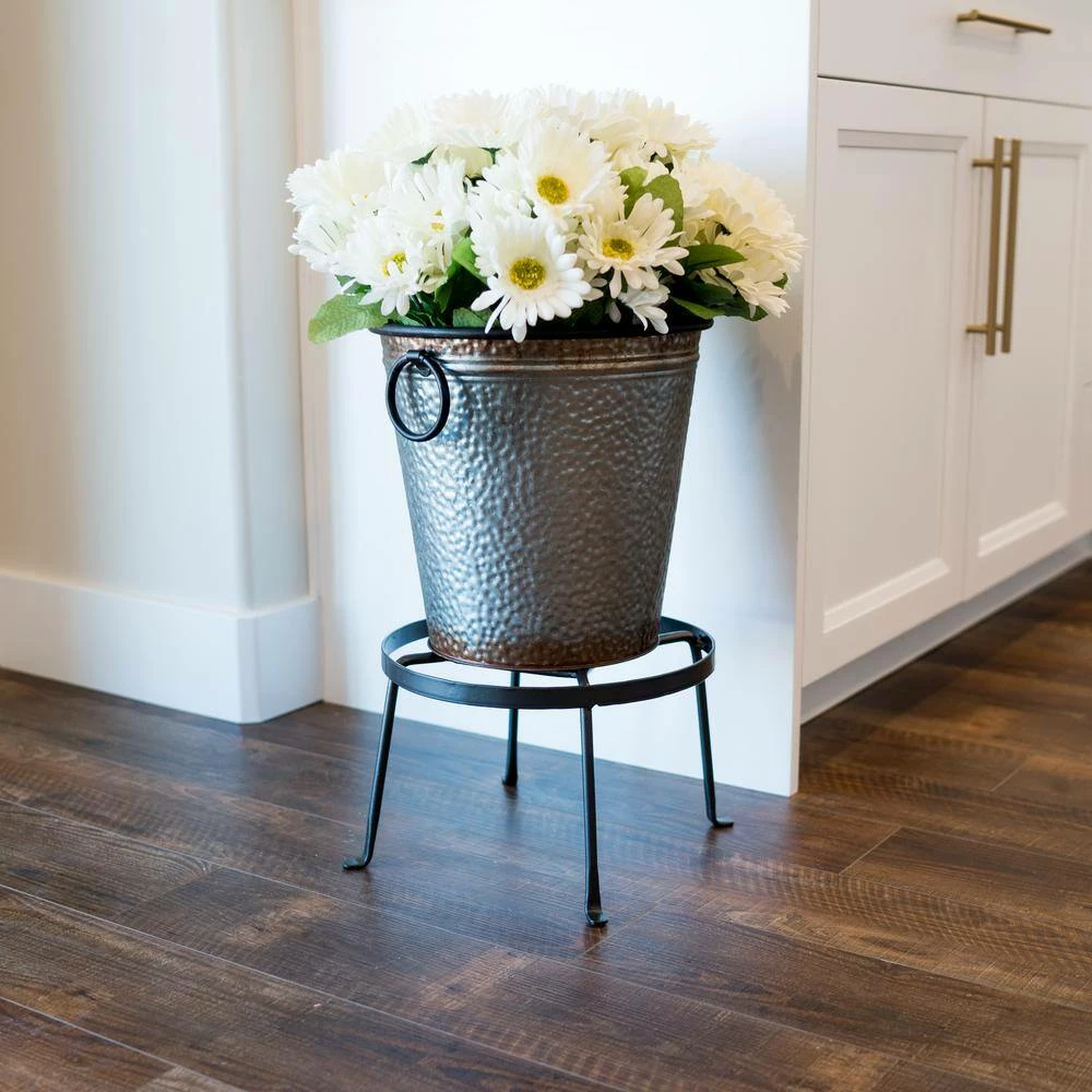 ACHLA DESIGNS 8 in. Tall Roman Bronze Powder Coat Iron Indoor/Outdoor Diamond Shaped Argyle Plant Stand I - Image 2