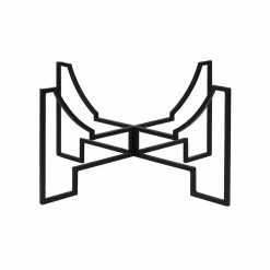 ACHLA DESIGNS 16 in. Dia Black Powder Coat Large Indoor Outdoor Jane Plant Stand II