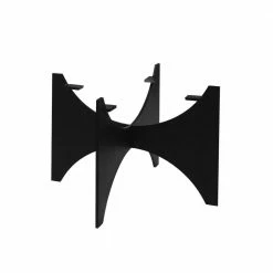 ACHLA DESIGNS 11 in. Square Black Powder Coat Large Modern Zaha II Plant Stand