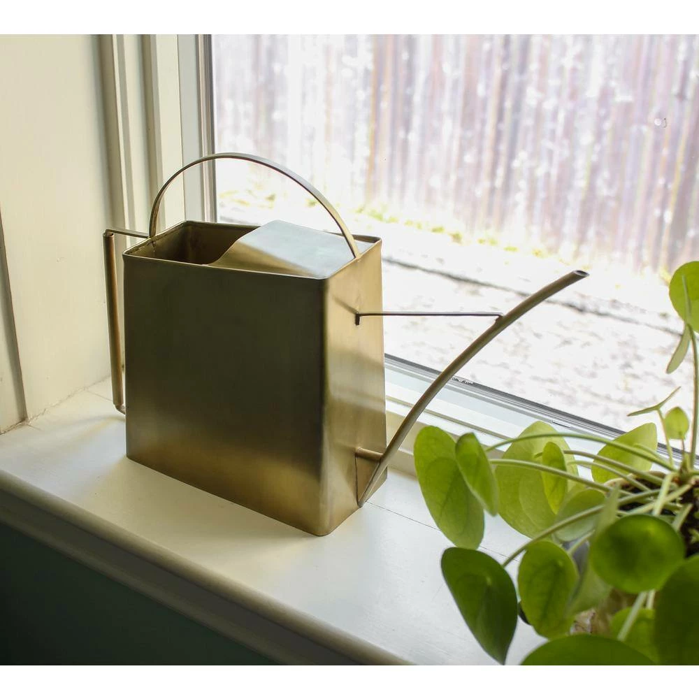 ACHLA DESIGNS 13 in. L Brushed Finished Solid Brass Elegant Modern Windowsill Watering Can - Image 5