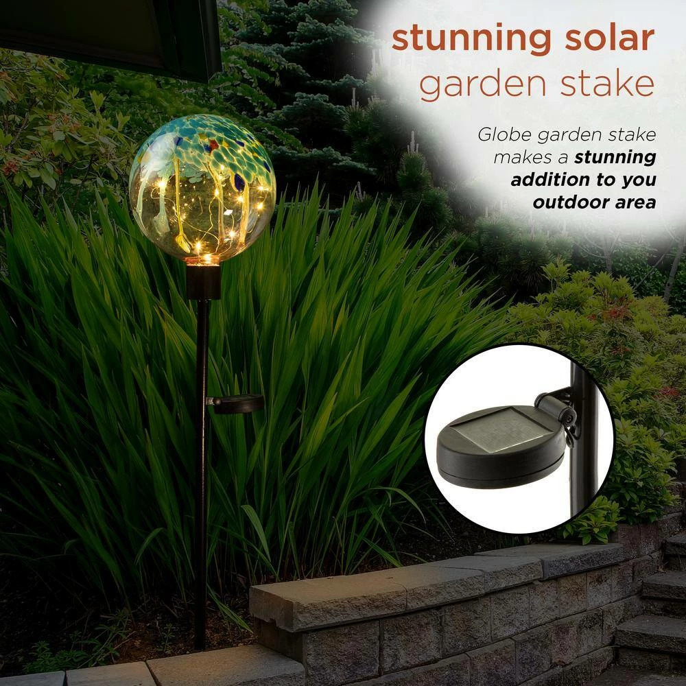 Alpine Corporation 33" Tall Outdoor Solar Globe Garden Stake with LED Lights, Multicolor - Image 6
