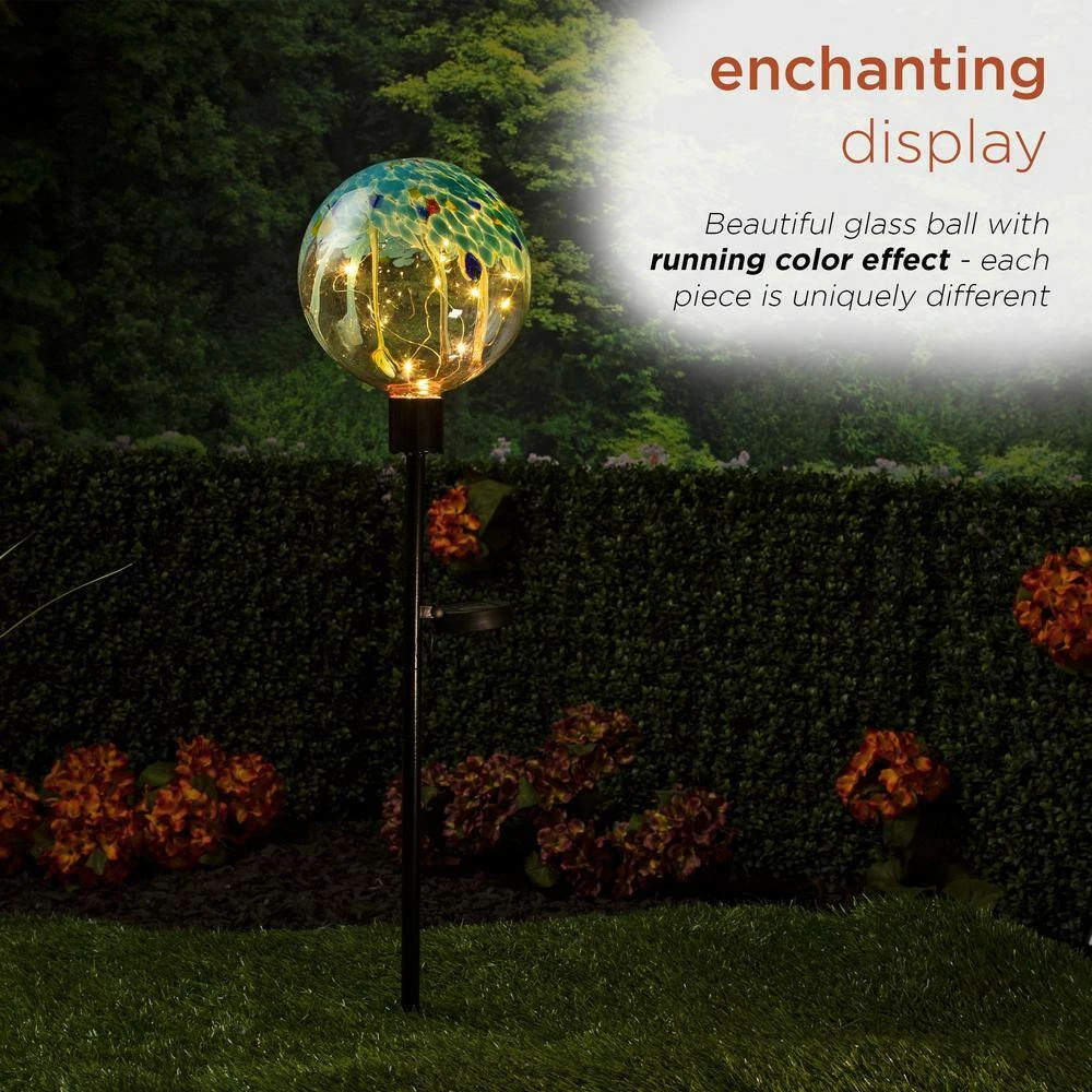 Alpine Corporation 33" Tall Outdoor Solar Globe Garden Stake with LED Lights, Multicolor - Image 4
