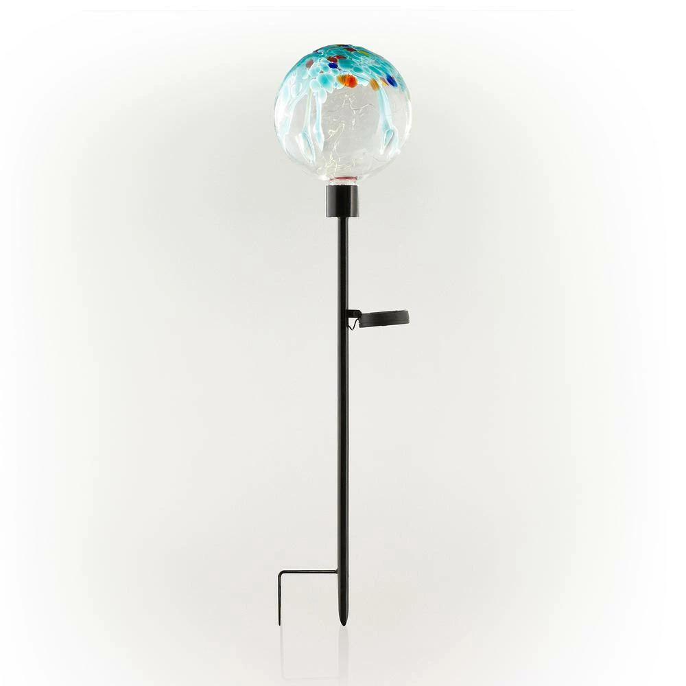 Alpine Corporation 33" Tall Outdoor Solar Globe Garden Stake with LED Lights, Multicolor - Image 8