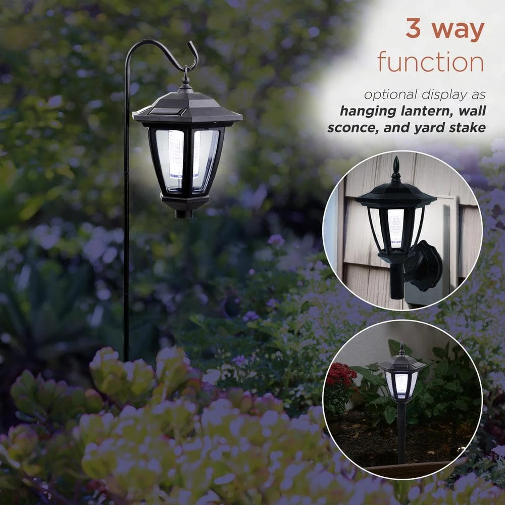 Alpine Corporation 8 in. Tall Hanging/Wall/Stake Outdoor Solar Powered Lantern with LED Light - Image 5