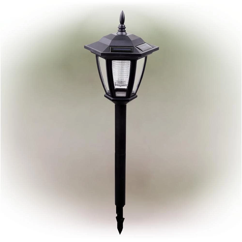 Alpine Corporation 8 in. Tall Hanging/Wall/Stake Outdoor Solar Powered Lantern with LED Light