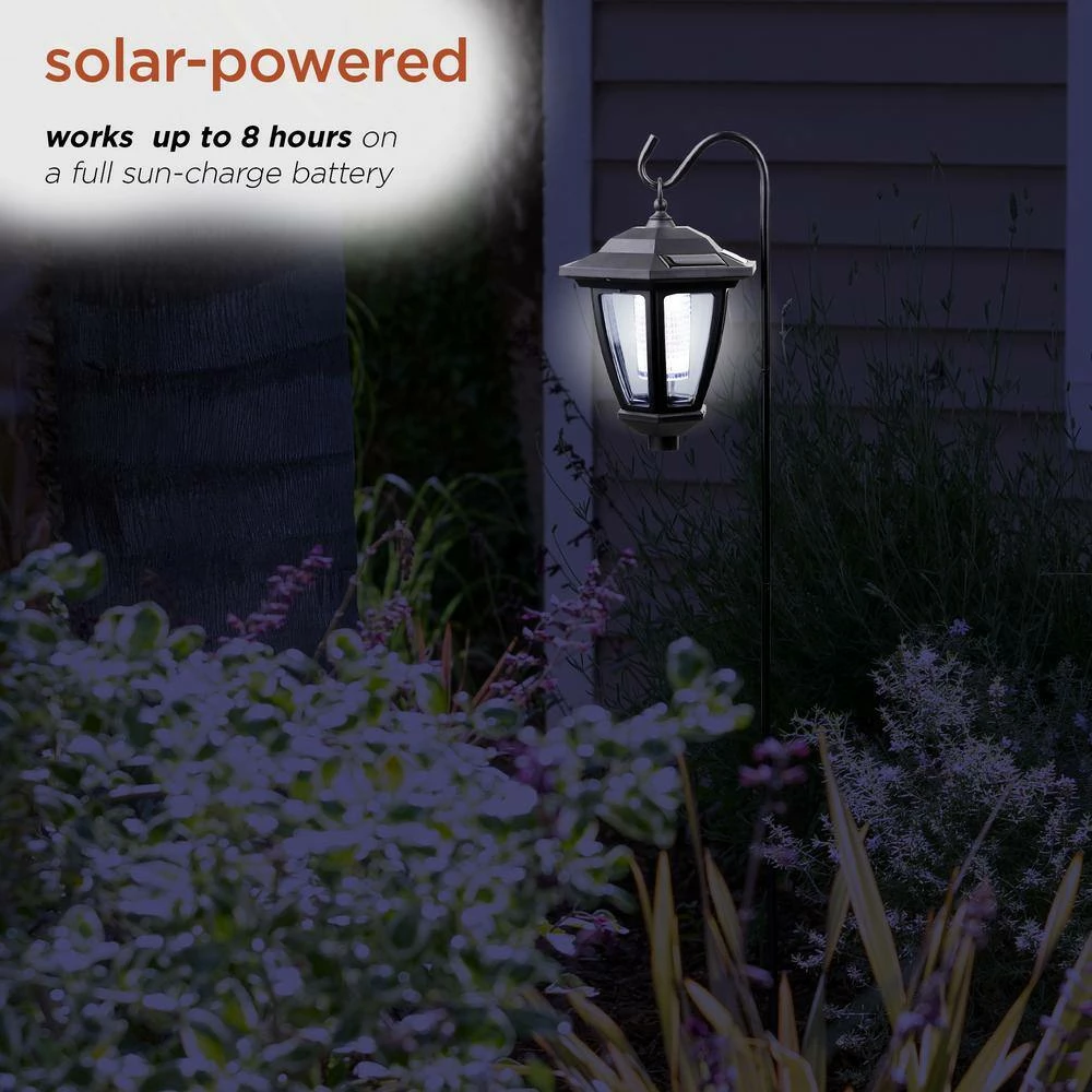 Alpine Corporation 8 in. Tall Hanging/Wall/Stake Outdoor Solar Powered Lantern with LED Light - Image 7