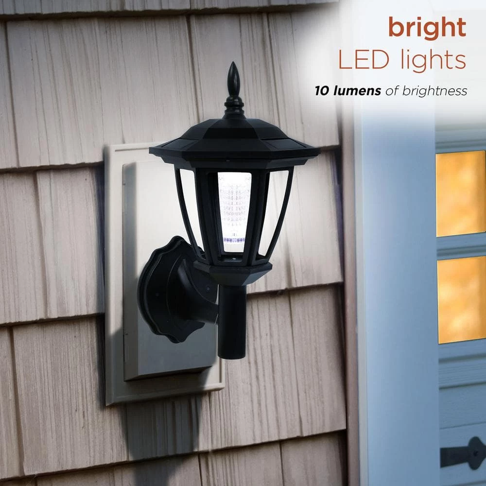 Alpine Corporation 8 in. Tall Hanging/Wall/Stake Outdoor Solar Powered Lantern with LED Light - Image 4