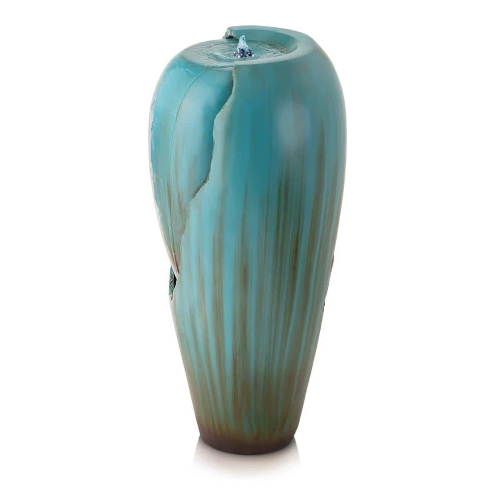 Alpine Corporation 33 in. Tall Water Jar Fountain with LED Light, Turquoise - Image 10
