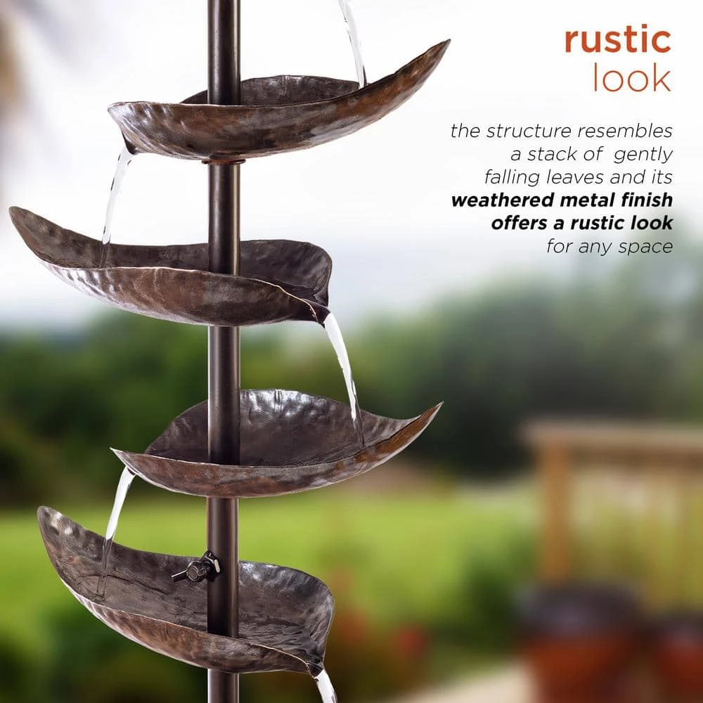 Alpine Corporation 70 in. Tall Indoor/Outdoor Metal Tiered Floor Water Fountain - Image 6