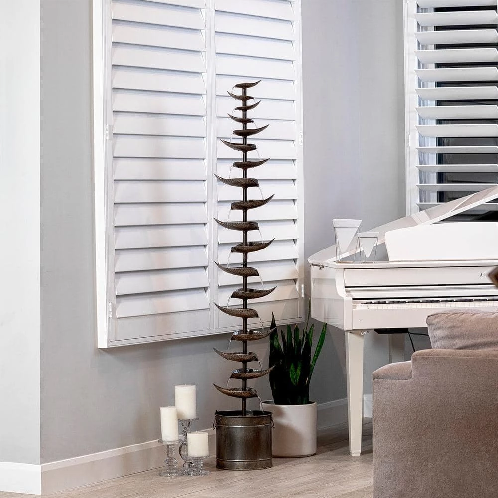 Alpine Corporation 70 in. Tall Indoor/Outdoor Metal Tiered Floor Water Fountain - Image 11