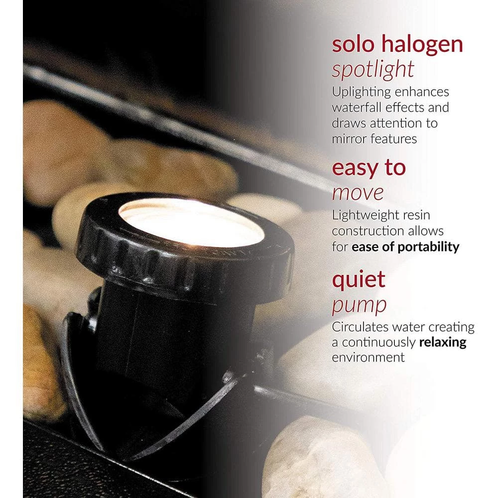 Alpine Corporation 72 in. Tall Indoor/Outdoor Mirror Zen Waterfall Fountain with Stones and Lights, Silver - Image 4