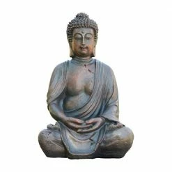 Alpine Corporation 15 in. Tall Indoor/Outdoor Meditating Buddha Statuary Decor