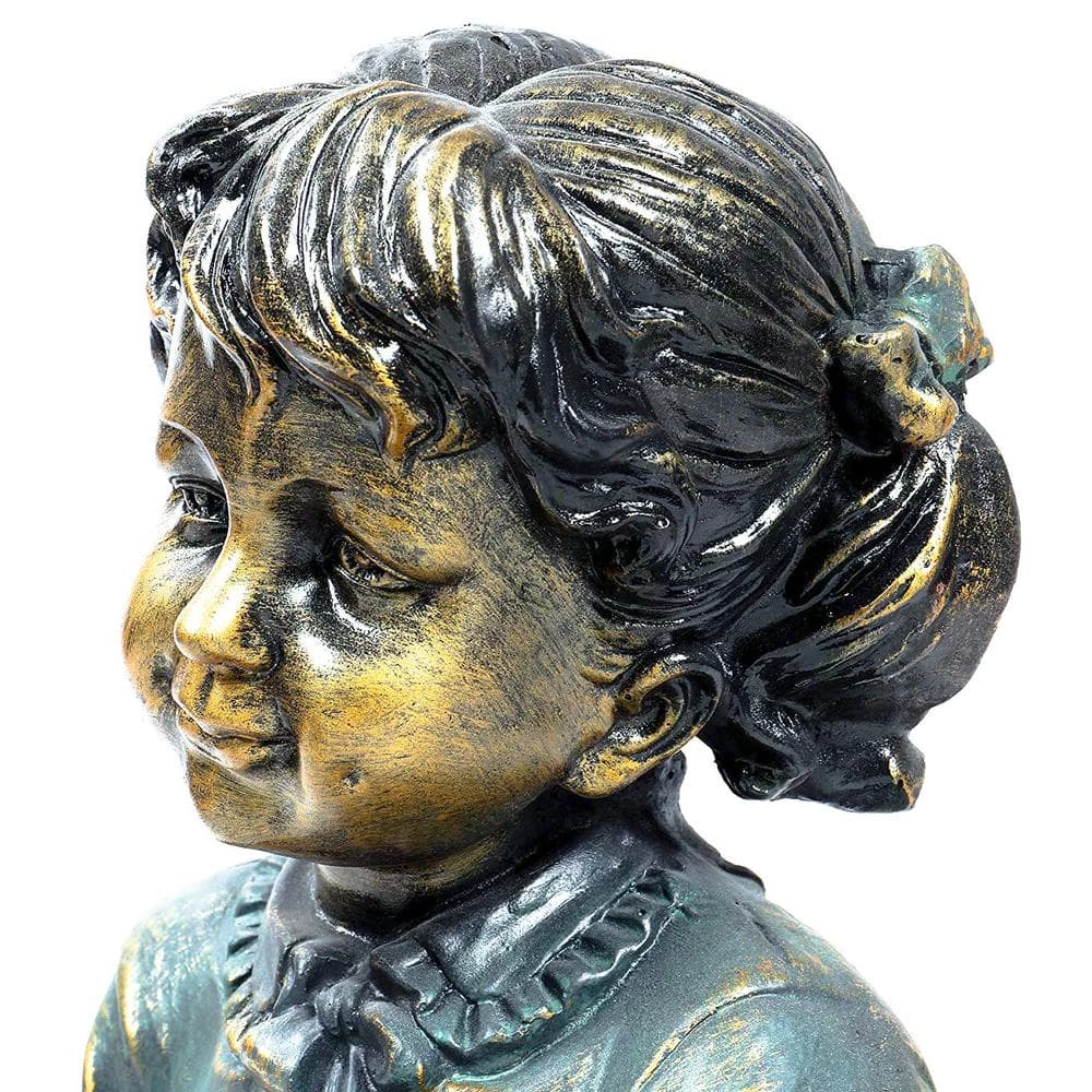 Alpine Corporation 2-Piece Indoor/Outdoor Girl and Boy Reading Statue Set Yard Art Decoration - Image 11