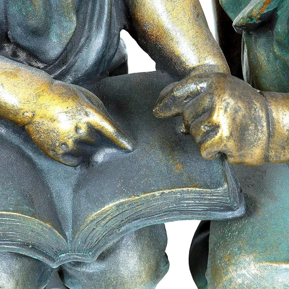 Alpine Corporation 2-Piece Indoor/Outdoor Girl and Boy Reading Statue Set Yard Art Decoration - Image 12