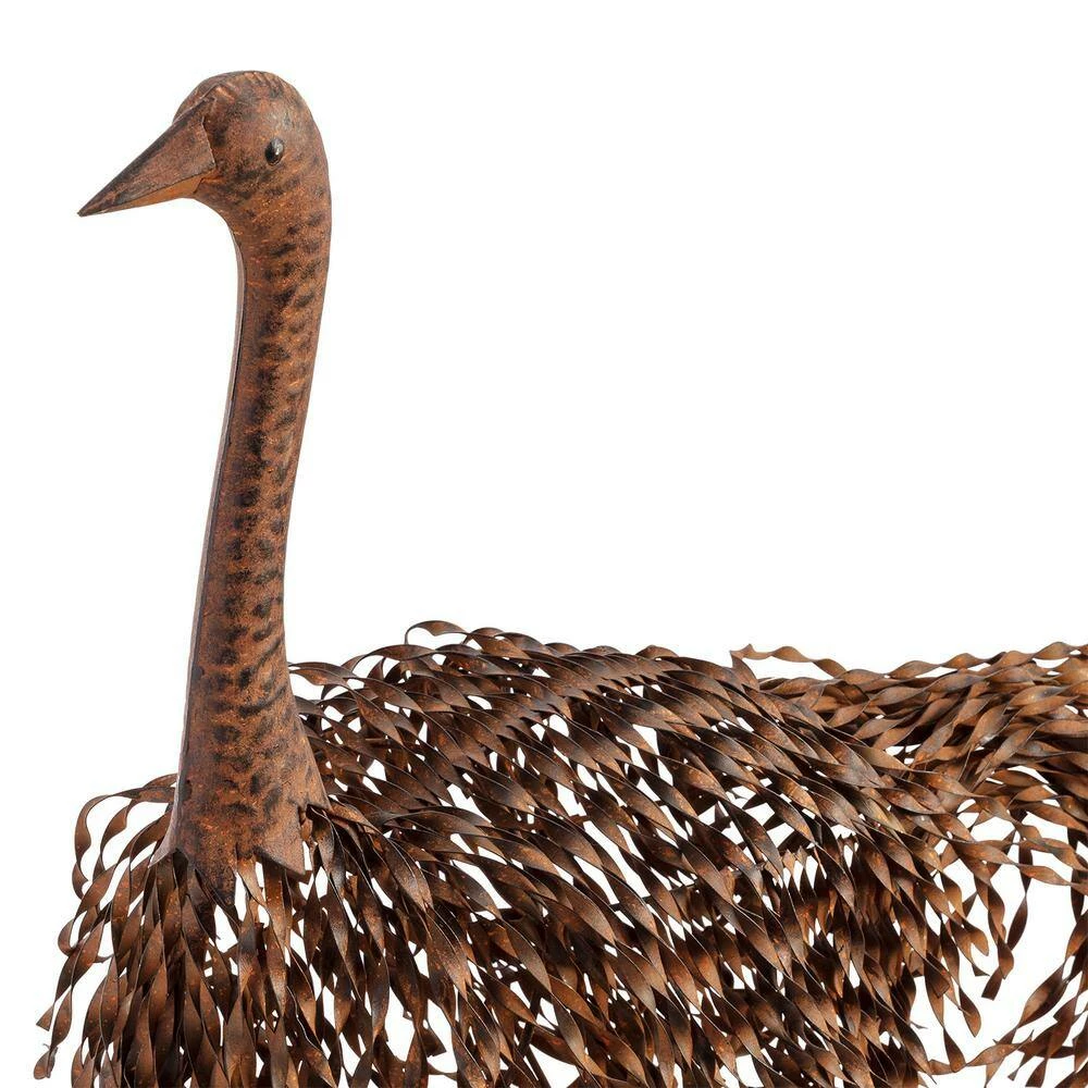 Alpine Corporation 45 in. Tall Outdoor Metal Peaking Ostrich Standing Yard Statue Decoration - Image 11