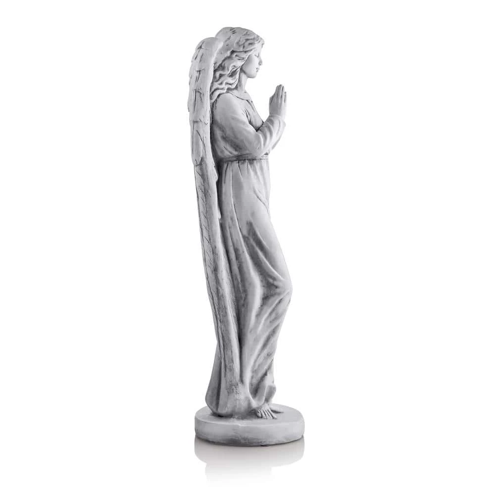 Alpine Corporation 47 in. Tall Indoor/Outdoor Praying Angel Statue Yard Art Decoration, Light Gray - Image 10