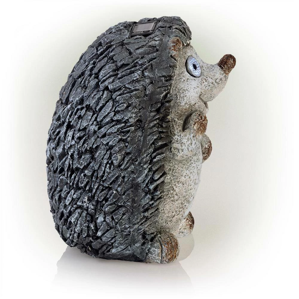 Alpine Corporation 15 in. Tall Outdoor Solar Powered Hedgehog Yard Garden Statue with LED Lights - Image 8
