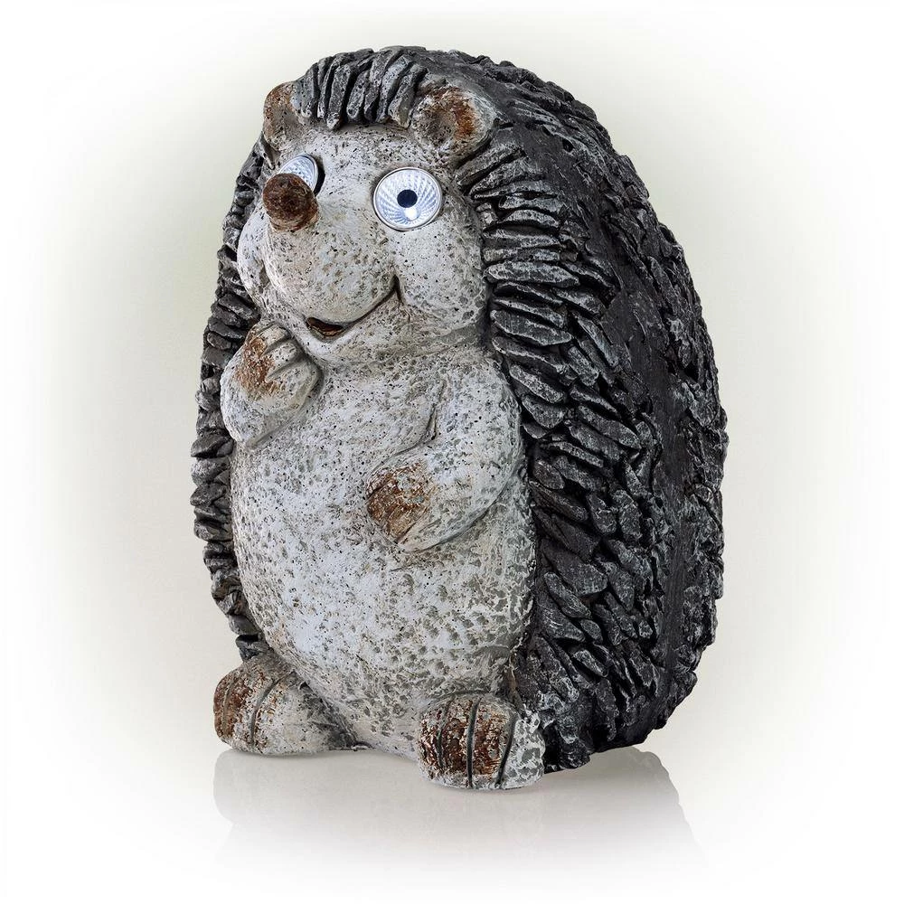 Alpine Corporation 15 in. Tall Outdoor Solar Powered Hedgehog Yard Garden Statue with LED Lights - Image 7