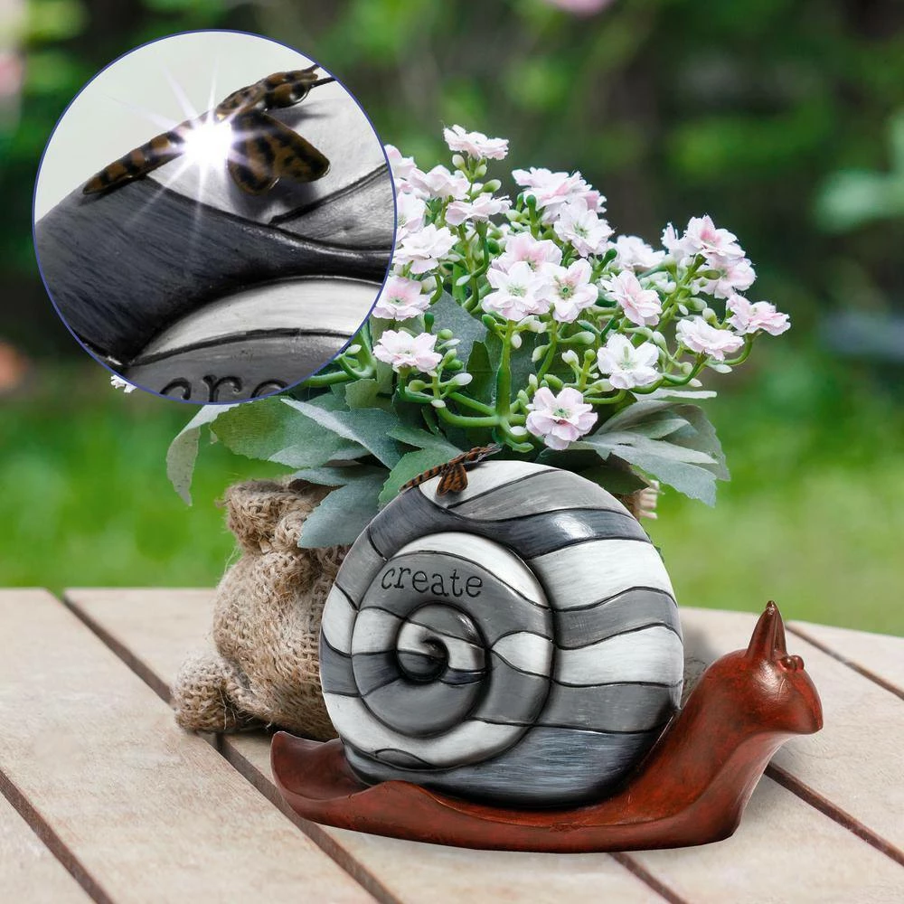 Alpine Corporation Create Snail Statue with Solar-Powered LED Light - Image 2