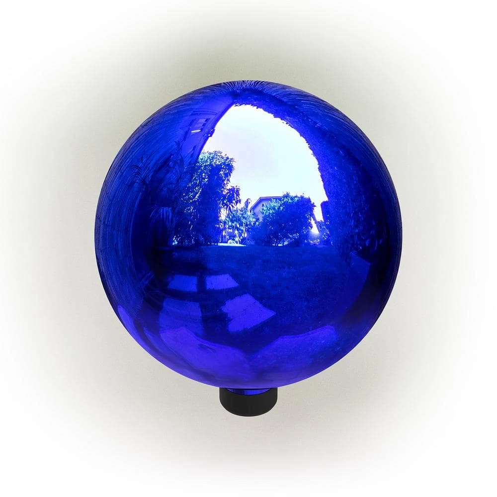Alpine Corporation 10 in. Dia Indoor/Outdoor Glass Gazing Globe Festive Yard Decor, Blue - Image 11