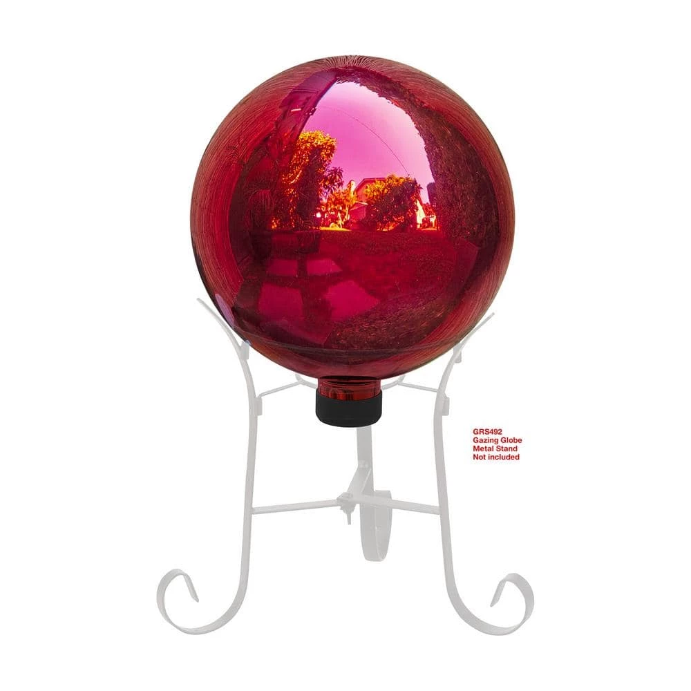 Alpine Corporation 10 in. Dia Indoor/Outdoor Glass Gazing Globe Yard Decoration, Red - Image 9