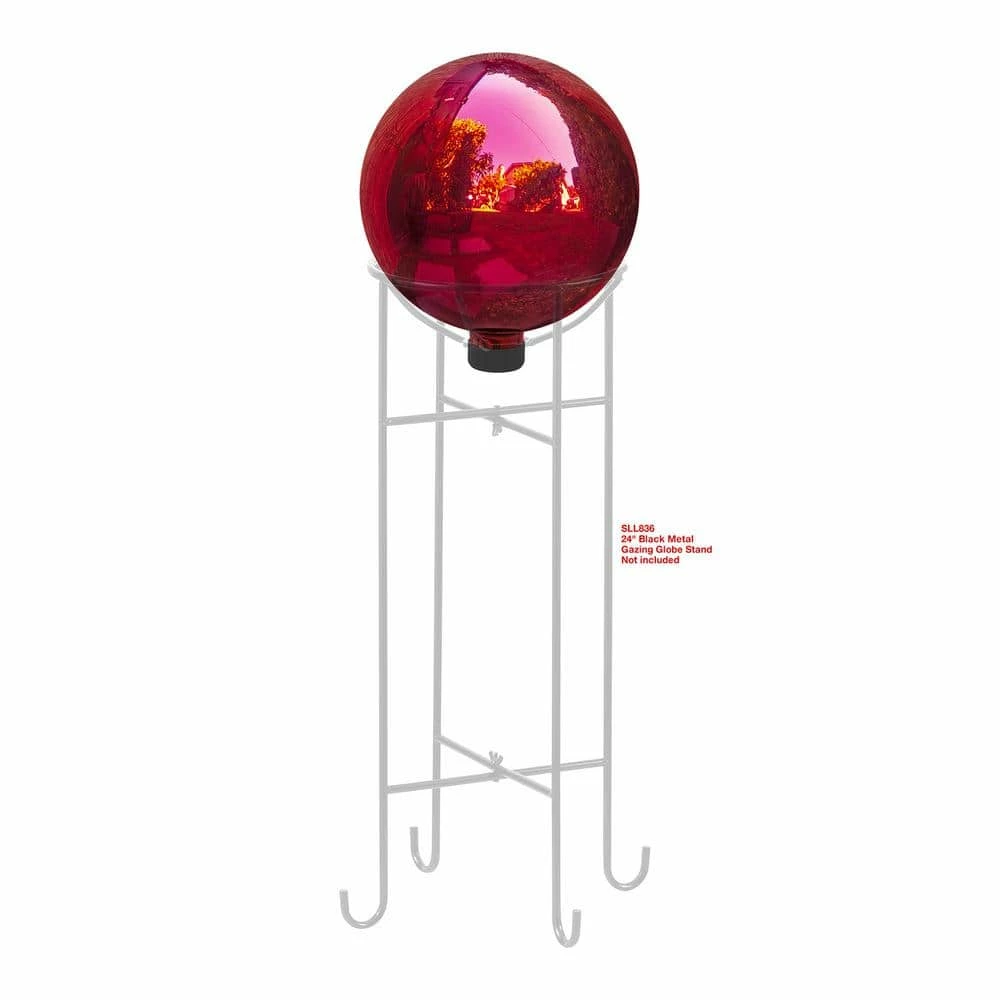Alpine Corporation 10 in. Dia Indoor/Outdoor Glass Gazing Globe Yard Decoration, Red - Image 8