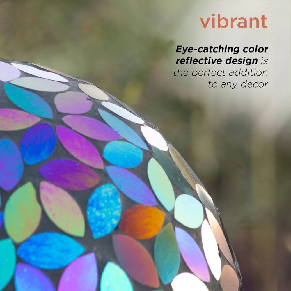 Alpine Corporation Indoor/Outdoor Glass Mosaic Gazing Globe Yard Decoration - Image 4