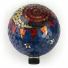 Alpine Corporation Indoor/Outdoor Glass Mosaic Sun and Moon Design Gazing Globe Yard Decoration