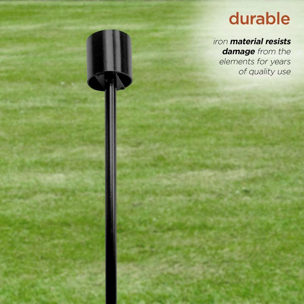 Alpine Corporation 31 in. Tall Outdoor Metal Gazing Globe Display Stand, Black - Image 6