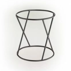 Alpine Corporation 11 in. Tall Indoor/Outdoor Metal Gazing Globe Display Stand