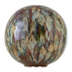 Alpine Corporation 10 in. Tall Indoor/Outdoor Glazed Ceramic Gazing Globe Yard Decoration