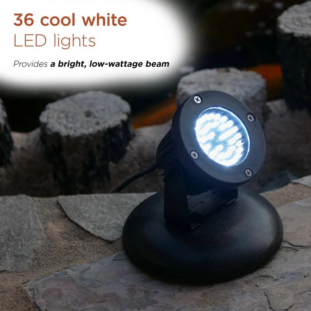 Alpine Corporation Outdoor 36 Count Pond or Garden Super Bright White LED Light with Transformer - Image 7
