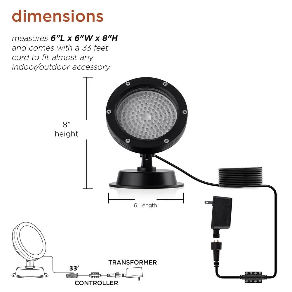 Alpine Corporation 8W Outdoor Pond 144 Super Bright LED Lights in 3 Colors with Controller - Image 3