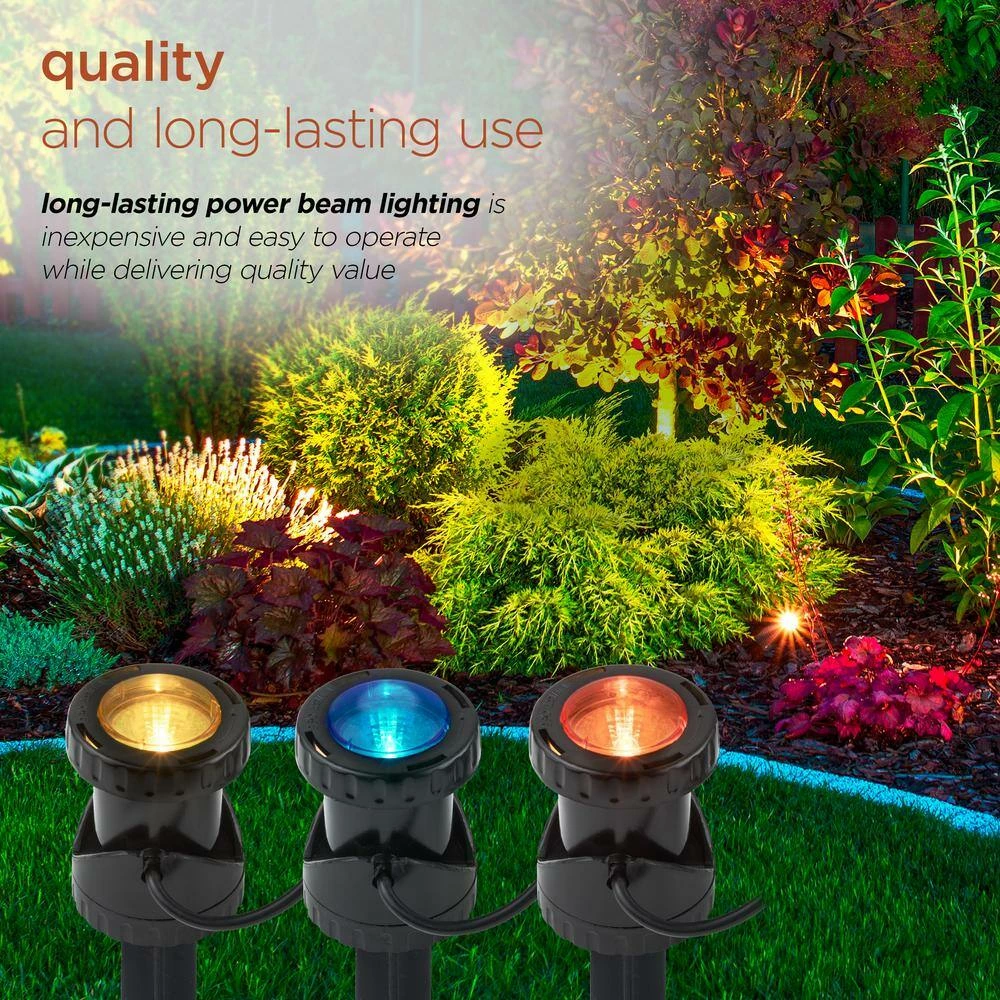 Alpine Corporation Power Beam Set of 3 Indoor/Outdoor 20-Watt Halogen Lights with Transformer - Image 5