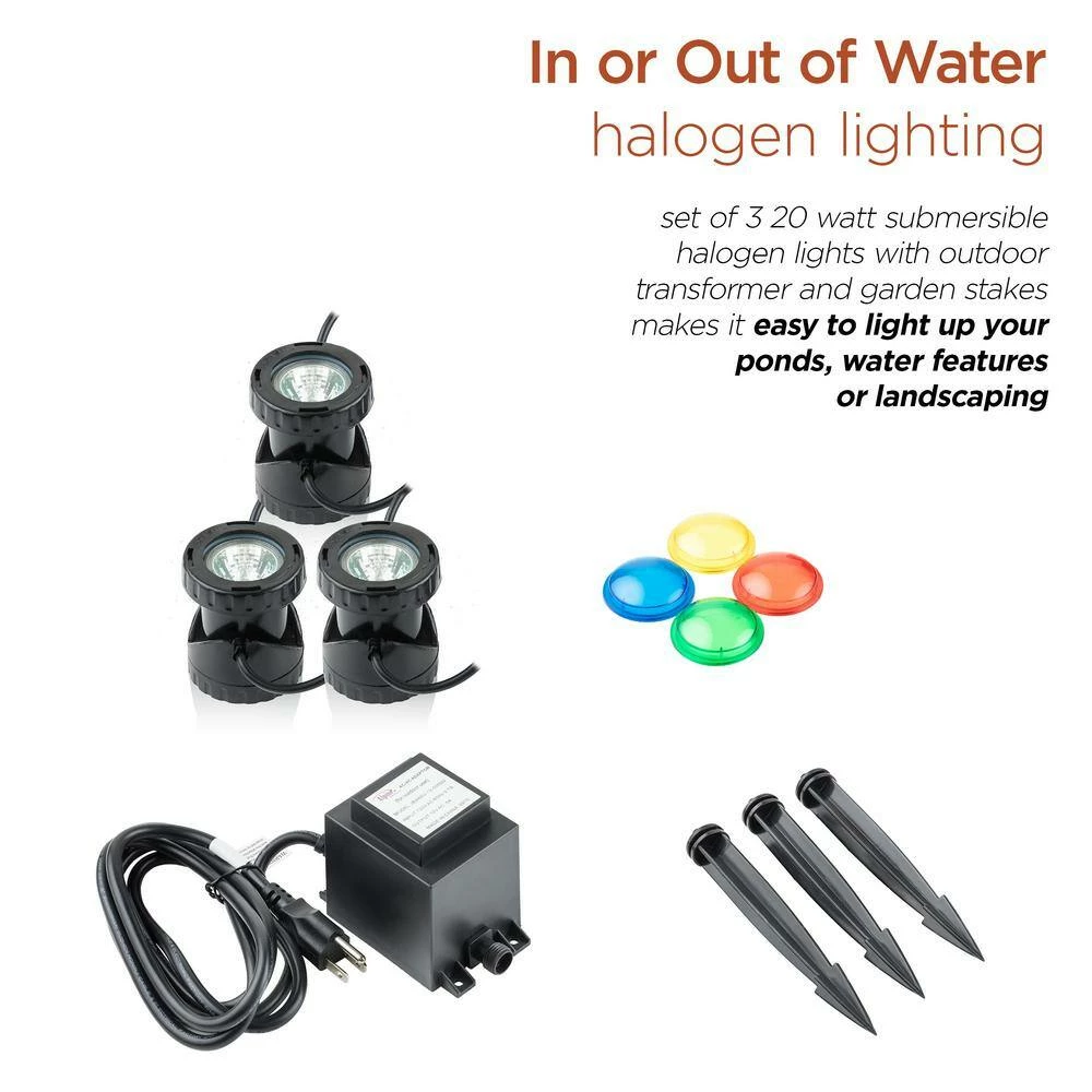 Alpine Corporation Power Beam Set of 3 Indoor/Outdoor 20-Watt Halogen Lights with Transformer - Image 3