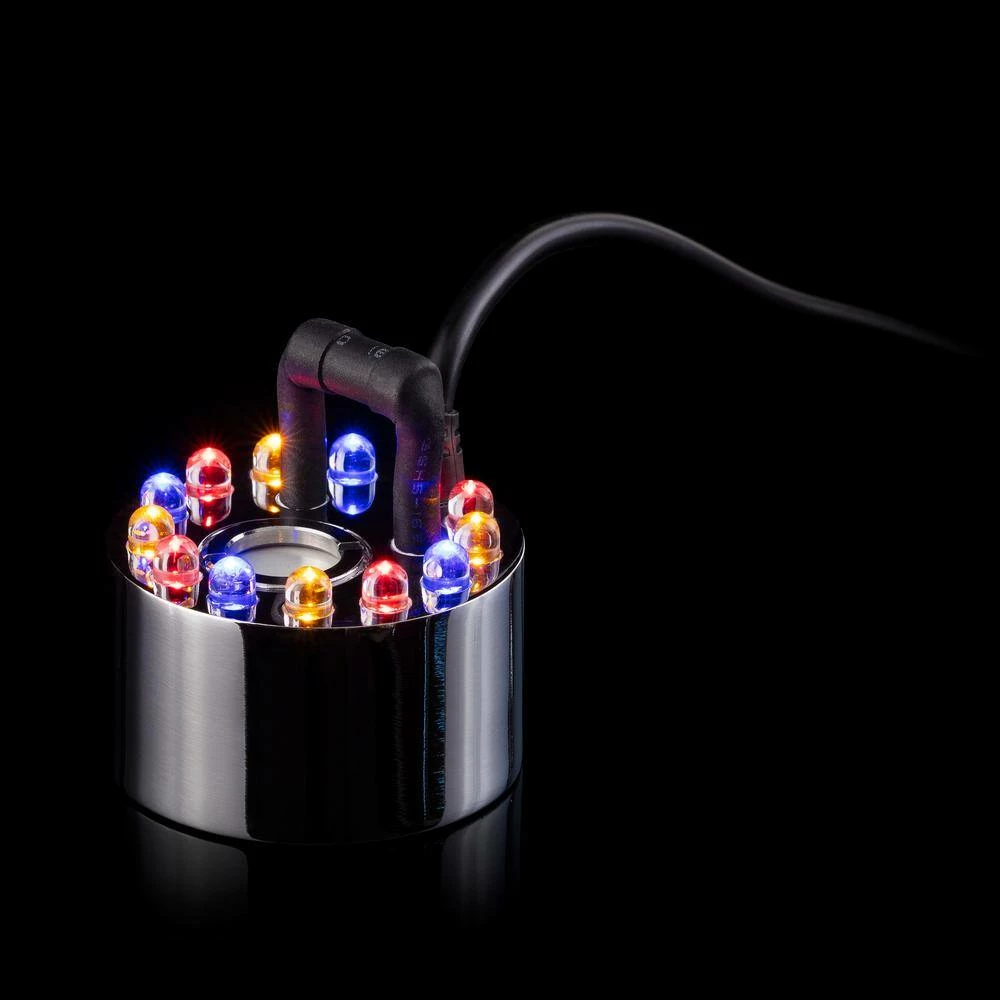 Alpine Corporation Single Jet Pond Fogger with Floating Ring and 12 LED Lights with Transformer Outdoor Decor Accessory - Image 3