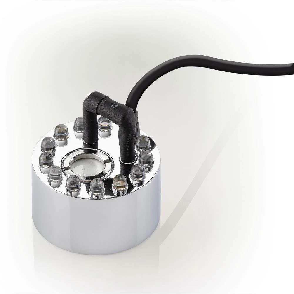 Alpine Corporation Single Jet Pond Fogger with Floating Ring and 12 LED Lights with Transformer Outdoor Decor Accessory - Image 2