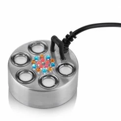 Alpine Corporation Super Power Pond Fogger with Floating Ring and LED Lights Outdoor Decor Accessory