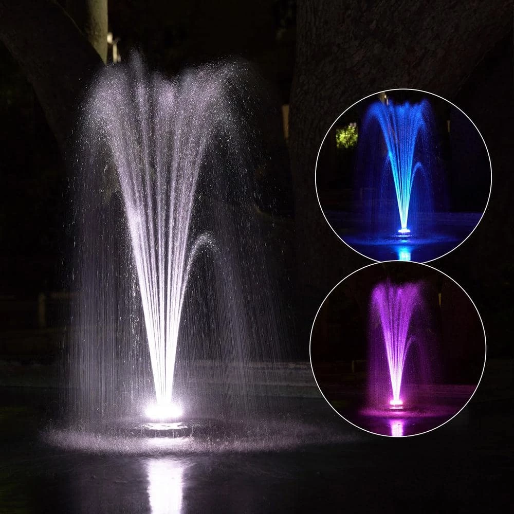 Alpine Corporation 550-GPH Pump 48-LED Light Floating Spray Fountain, Black - Image 2